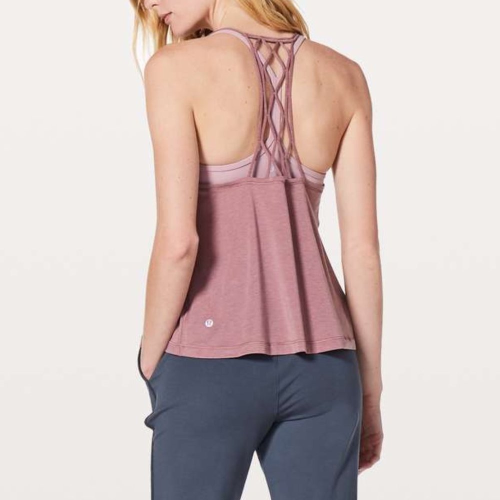 Lululemon  love knot  training tank top heathered fig size 4-6